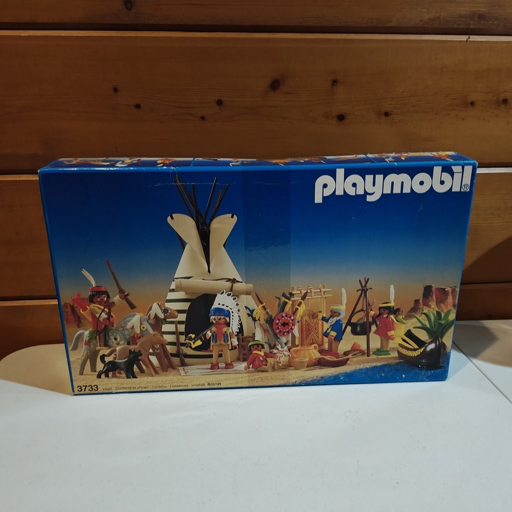 Vintage Playmobil 3733 Native‎ American Indian Camp Used [Many Extra Peices] J2